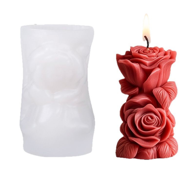 Resin Craft Ideas - 3D Gül Çiçek Şekilli Mum Silikon