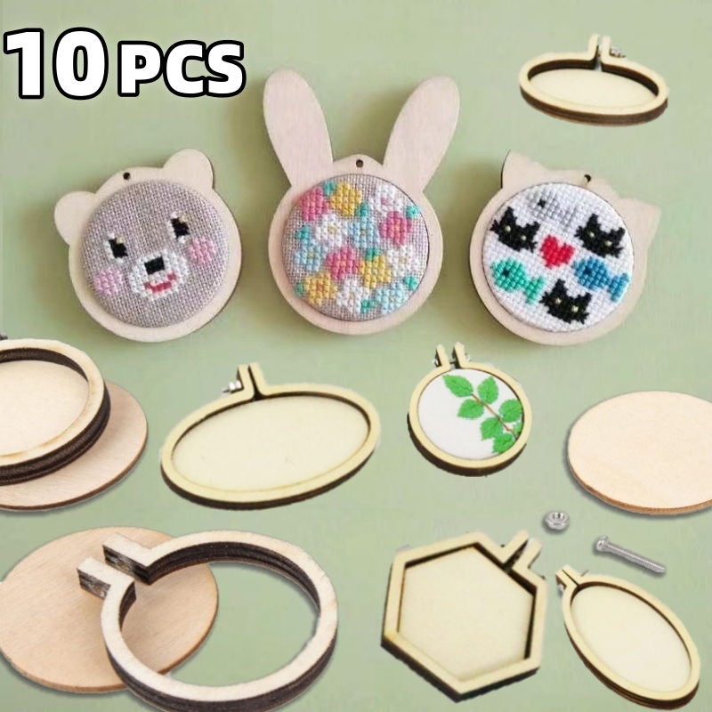 Wood Ring Blank - 10 adet Mini gergef ahşap halka