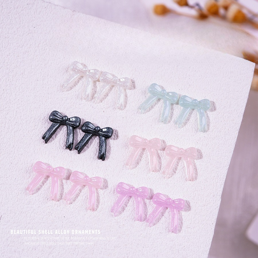 Resin Glitter Pack - 100 adet/paket Yeni Simli Papyon Karanlıkta