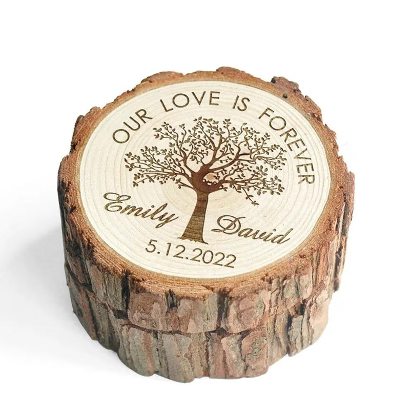 Wood Ring Blank - Kişiselleştirilmiş Ahşap Alyans Kutusu Özel Alyans